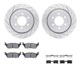 R1 Concepts® - Drilled and Slotted Rear Brake Kit with Optimum OE Pads