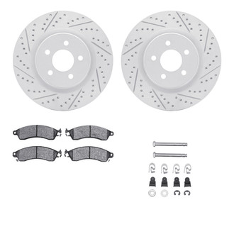 R1 Concepts® - Drilled and Slotted Front Brake Kit with Optimum OE Pads