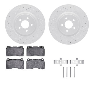 R1 Concepts® - Drilled and Slotted Front Brake Kit with Optimum OE Pads
