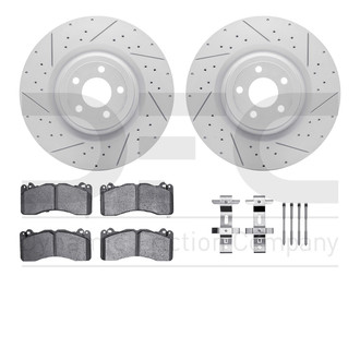 R1 Concepts® - Carbon Coated Drilled and Slotted Brake Kit with Optimum OE Pads