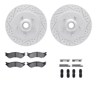 R1 Concepts® - Drilled and Slotted Front Brake Kit with Optimum OE Pads