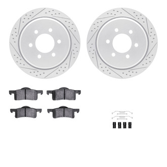 R1 Concepts® - Drilled and Slotted Rear Brake Kit with Optimum OE Pads