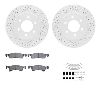 R1 Concepts® - Drilled and Slotted Front Brake Kit with Optimum OE Pads