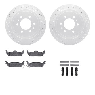 R1 Concepts® - Drilled and Slotted Rear Brake Kit with Optimum OE Pads