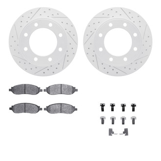 R1 Concepts® - Drilled and Slotted Rear Brake Kit with Optimum OE Pads