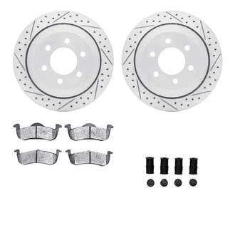 R1 Concepts® - Drilled and Slotted Rear Brake Kit with Optimum OE Pads