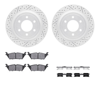 R1 Concepts® - Drilled and Slotted Rear Brake Kit with Optimum OE Pads
