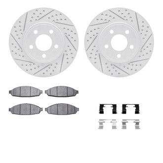 R1 Concepts® - Drilled and Slotted Front Brake Kit with Optimum OE Pads