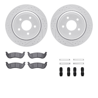 R1 Concepts® - Drilled and Slotted Rear Brake Kit with Optimum OE Pads