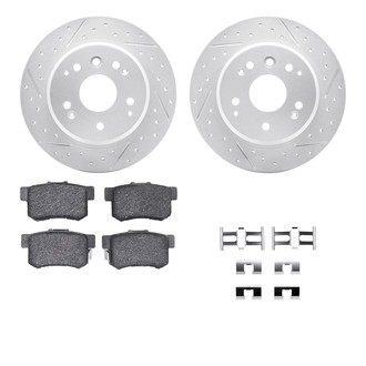 R1 Concepts® - Drilled and Slotted Rear Brake Kit with Optimum OE Pads