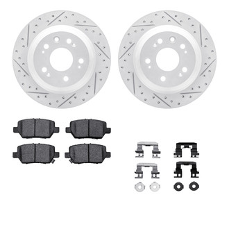 R1 Concepts® - Drilled and Slotted Rear Brake Kit with Optimum OE Pads