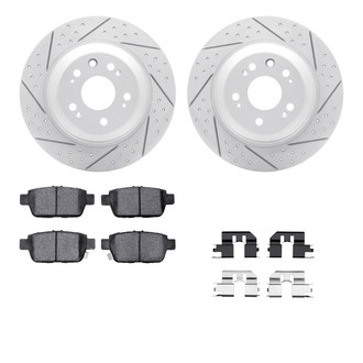 R1 Concepts® - Drilled and Slotted Rear Brake Kit with Optimum OE Pads