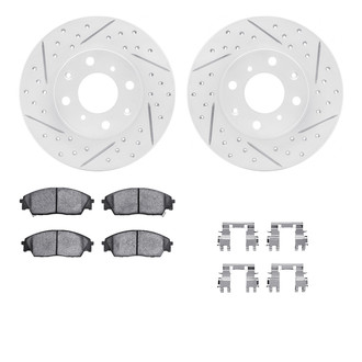 R1 Concepts® - Carbon Coated Drilled and Slotted Brake Kit with Optimum OE Pads
