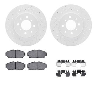 R1 Concepts® - Drilled and Slotted Front Brake Kit with Optimum OE Pads