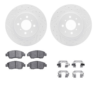 R1 Concepts® - Carbon Coated Drilled and Slotted Brake Kit with Optimum OE Pads