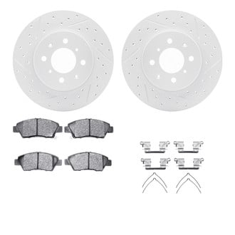 R1 Concepts® - Drilled and Slotted Front Brake Kit with Optimum OE Pads