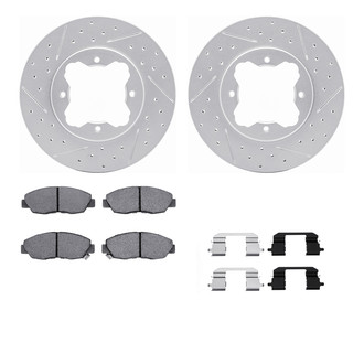 R1 Concepts® - Drilled and Slotted Front Brake Kit with Optimum OE Pads