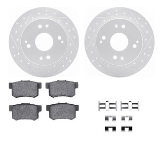 R1 Concepts® - Drilled and Slotted Rear Brake Kit with Optimum OE Pads