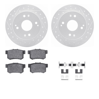 R1 Concepts® - Drilled and Slotted Rear Brake Kit with Optimum OE Pads