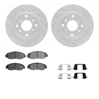 R1 Concepts® - Drilled and Slotted Front Brake Kit with Optimum OE Pads