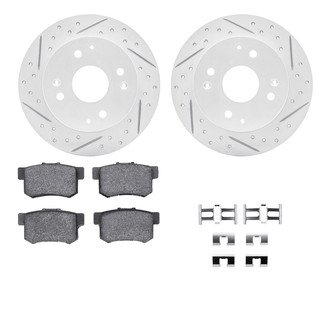 R1 Concepts® - Drilled and Slotted Rear Brake Kit with Optimum OE Pads