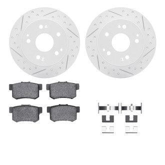 R1 Concepts® - Drilled and Slotted Rear Brake Kit with Optimum OE Pads