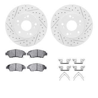 R1 Concepts® - Drilled and Slotted Front Brake Kit with Optimum OE Pads