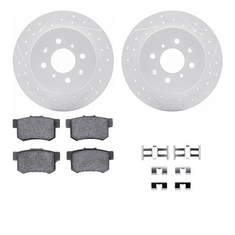 R1 Concepts® - Drilled and Slotted Rear Brake Kit with Optimum OE Pads