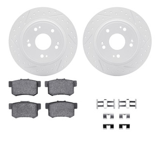 R1 Concepts® - Drilled and Slotted Rear Brake Kit with Optimum OE Pads