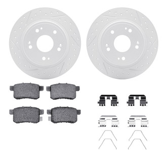 R1 Concepts® - Drilled and Slotted Rear Brake Kit with Optimum OE Pads