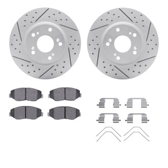 R1 Concepts® - Drilled and Slotted Front Brake Kit with Optimum OE Pads