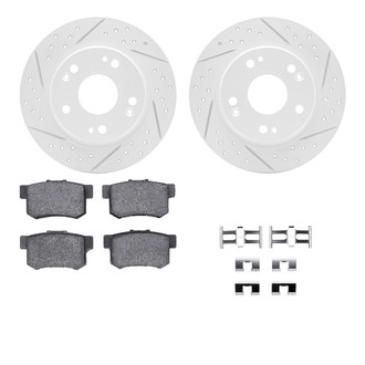 R1 Concepts® - Drilled and Slotted Rear Brake Kit with Optimum OE Pads