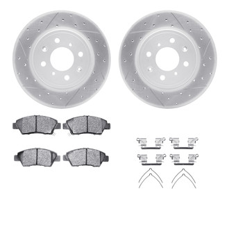 R1 Concepts® - Drilled and Slotted Front Brake Kit with Optimum OE Pads