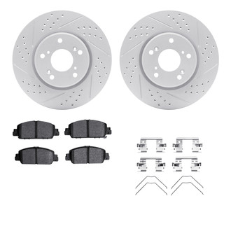 R1 Concepts® - Drilled and Slotted Front Brake Kit with Optimum OE Pads