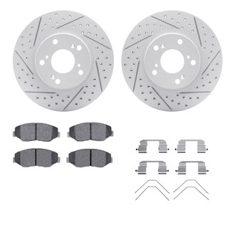 R1 Concepts® - Carbon Coated Drilled and Slotted Brake Kit with Optimum OE Pads