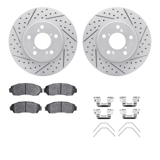 R1 Concepts® - Drilled and Slotted Front Brake Kit with Optimum OE Pads