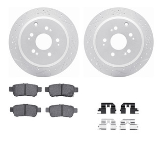 R1 Concepts® - Drilled and Slotted Rear Brake Kit with Optimum OE Pads