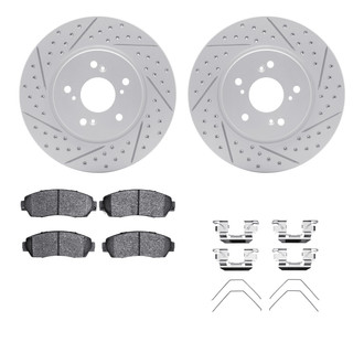 R1 Concepts® - Carbon Coated Drilled and Slotted Brake Kit with Optimum OE Pads