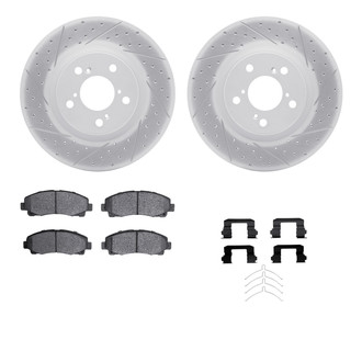 R1 Concepts® - Drilled and Slotted Front Brake Kit with Optimum OE Pads