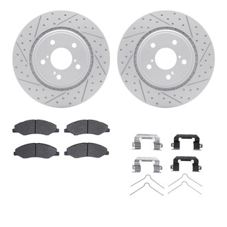R1 Concepts® - Drilled and Slotted Front Brake Kit with Optimum OE Pads