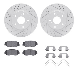 R1 Concepts® - Drilled and Slotted Front Brake Kit with Optimum OE Pads