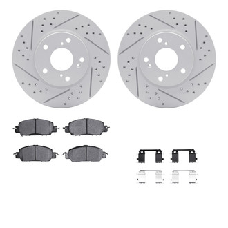 R1 Concepts® - Drilled and Slotted Front Brake Kit with Optimum OE Pads
