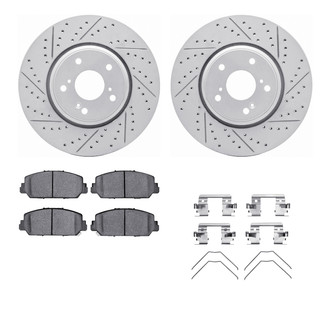 R1 Concepts® - Drilled and Slotted Front Brake Kit with Optimum OE Pads