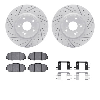 R1 Concepts® - Carbon Coated Drilled and Slotted Brake Kit with Optimum OE Pads