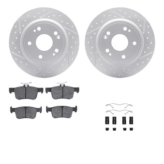 R1 Concepts® - Drilled and Slotted Rear Brake Kit with Optimum OE Pads