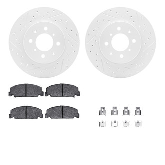 R1 Concepts® - Drilled and Slotted Front Brake Kit with Optimum OE Pads
