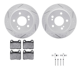 R1 Concepts® - Drilled and Slotted Rear Brake Kit with Optimum OE Pads