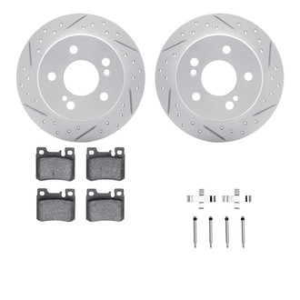 R1 Concepts® - Drilled and Slotted Rear Brake Kit with Optimum OE Pads