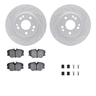 R1 Concepts® - Drilled and Slotted Front Brake Kit with Optimum OE Pads