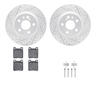 R1 Concepts® - Drilled and Slotted Rear Brake Kit with Optimum OE Pads